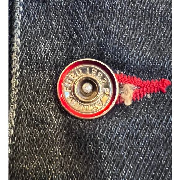 Vtg 90s Y2k Platinum Fubu Muhammad Ali Oversized Denim Jacket Sz L Hip Hop FLAWS - Picture 9 of 15